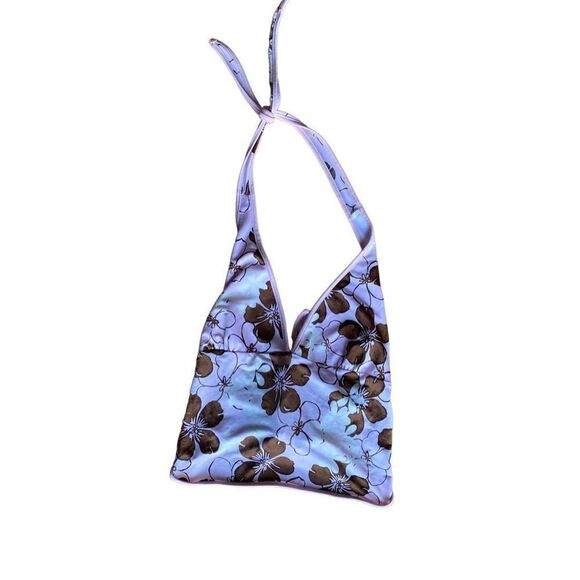 wet seal vintage women’s pink floral, halter top size large  - Picture 2 of 5